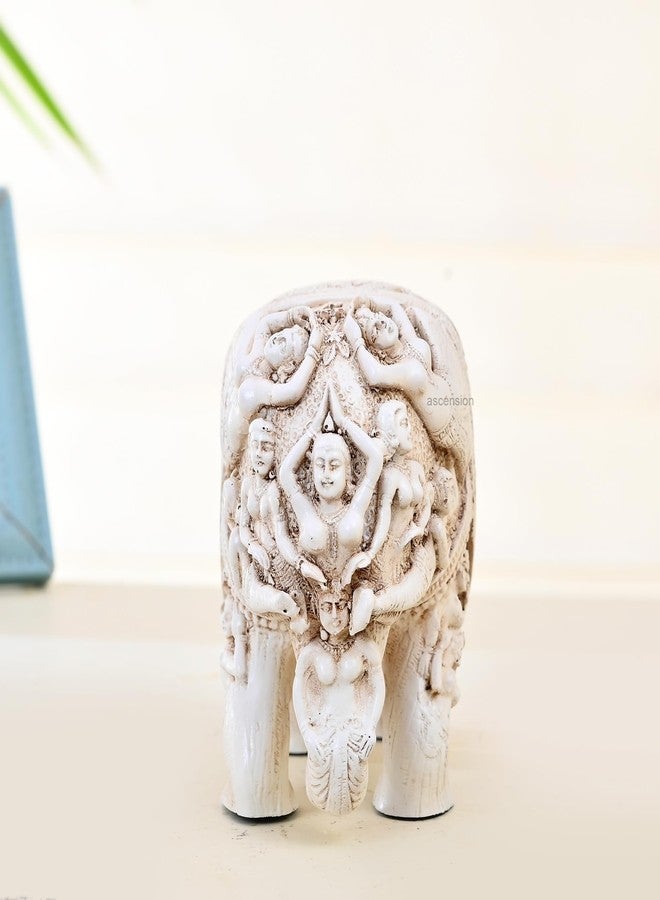 أسينشين تمثال فيل مصنوع يدويًا من Ascension، قطعة ديكور فنغ شوي فاستو لجلب الحظ، مناسب للمنزل وغرفة المعيشة والفندق والمطعم، تمثال حيواني، تحفة فنية عتيقة على شكل فيل، زينة ديوالي - Image 2